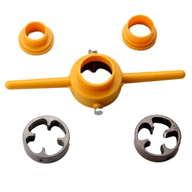 

6 шт., инструмент для изготовления резьбы, нарезной станок для труб, набор сантехнических инструментов, набор матриц для пластиковых труб, нарезной станок для труб Water pipe wrench