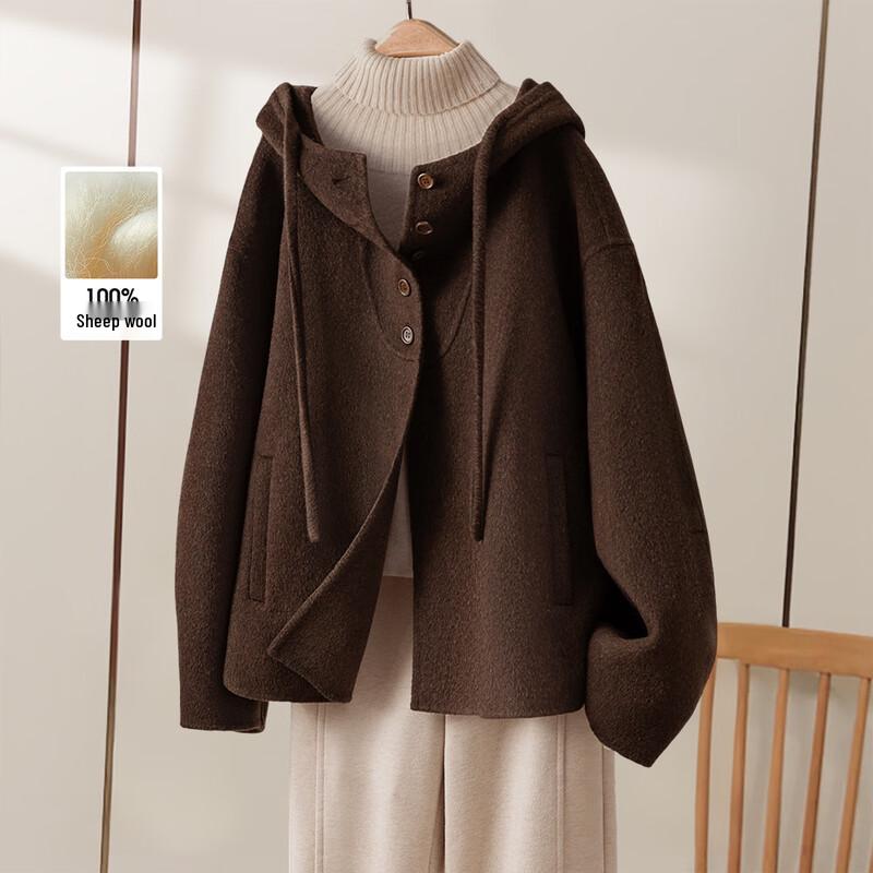 Siboer She Women s Hooded Merino Wool Coat S