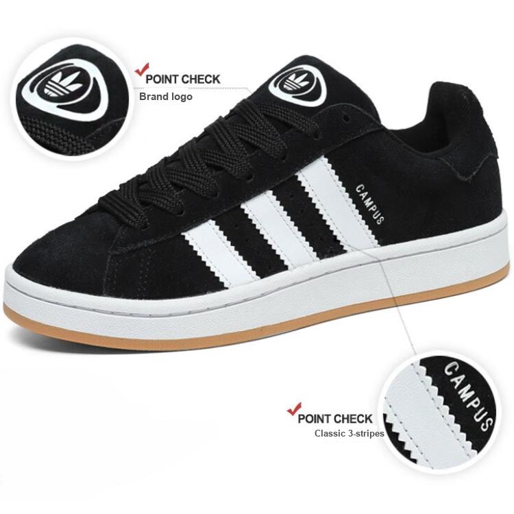 adidas Campus 00s J Schwarz Weiß Gum Kinder Sneakers Core-Schwarz Cloud-Weiß HQ6638