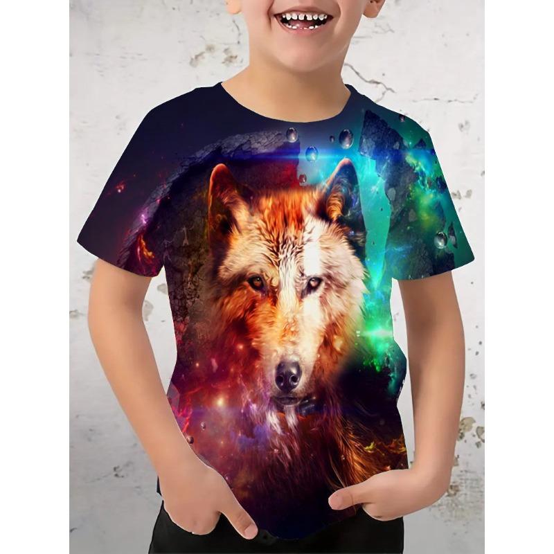 

Футболка для мальчиков с 3D-принтом с модным принтом тираннозавра Рекса, короткими рукавами, круглым вырезом, летние быстросохнущие футболки для мальчиков 170