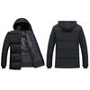 Men Winter Cotton Coat Padded Thick Plush Solid Color Hooded Long Sleeve Soft Button Closure Mid Length Windproof Pockets Elastic