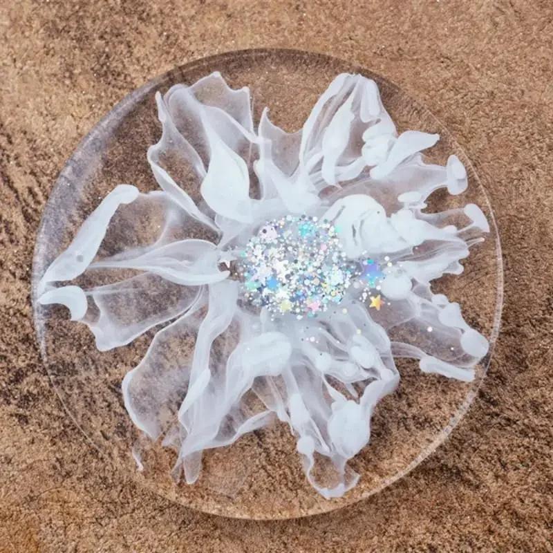 Household Simple Round Cup Storage Box Mold Diy Crystal Epoxy Resin Coaster Round Coaster Box Silicone Mirror Mold Accessories