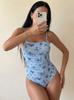 2026 Women's French-Style One-Piece Bandeau High-Waisted Cutout Swimsuit