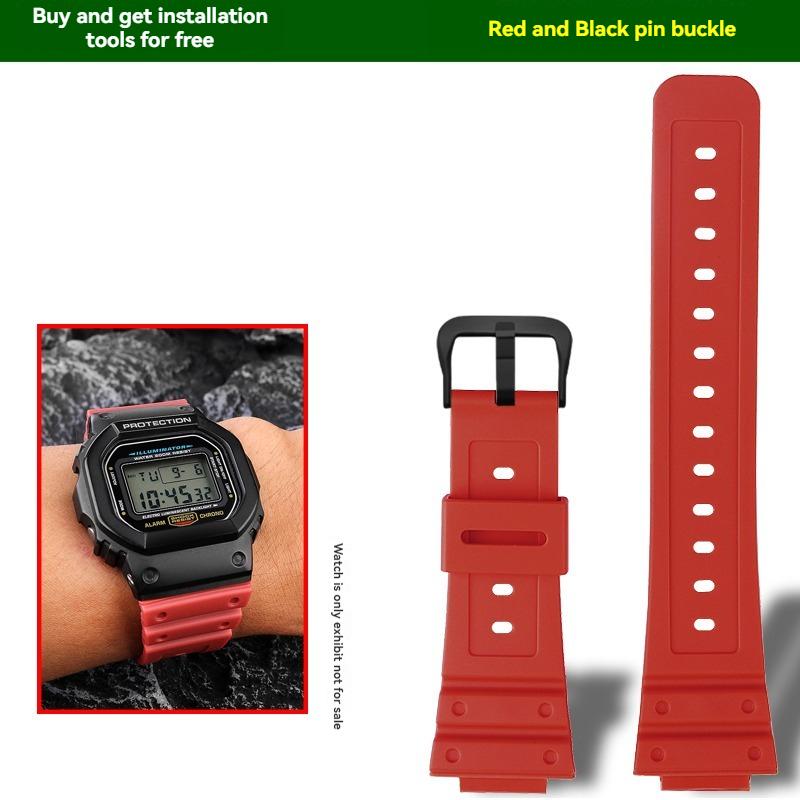 16mm Quick Release Silicone Band for Casio G-Shock DW5600/GW5000/GW5035/DW-6900 | Waterproof Shockproof Strap Watch Bracelet