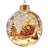 Transparent Christmas Ball Ornament 2D Flat Pattern Lightweight 3D Acrylic Pendant Compact Shatterproof Clear Sphere Bauble