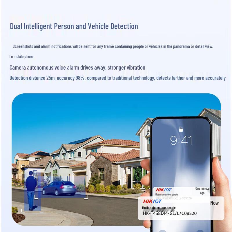 HIKVISION Outdoor 4G Dual 4MP Solar PTZ Security Camera CN plug (adapter included)