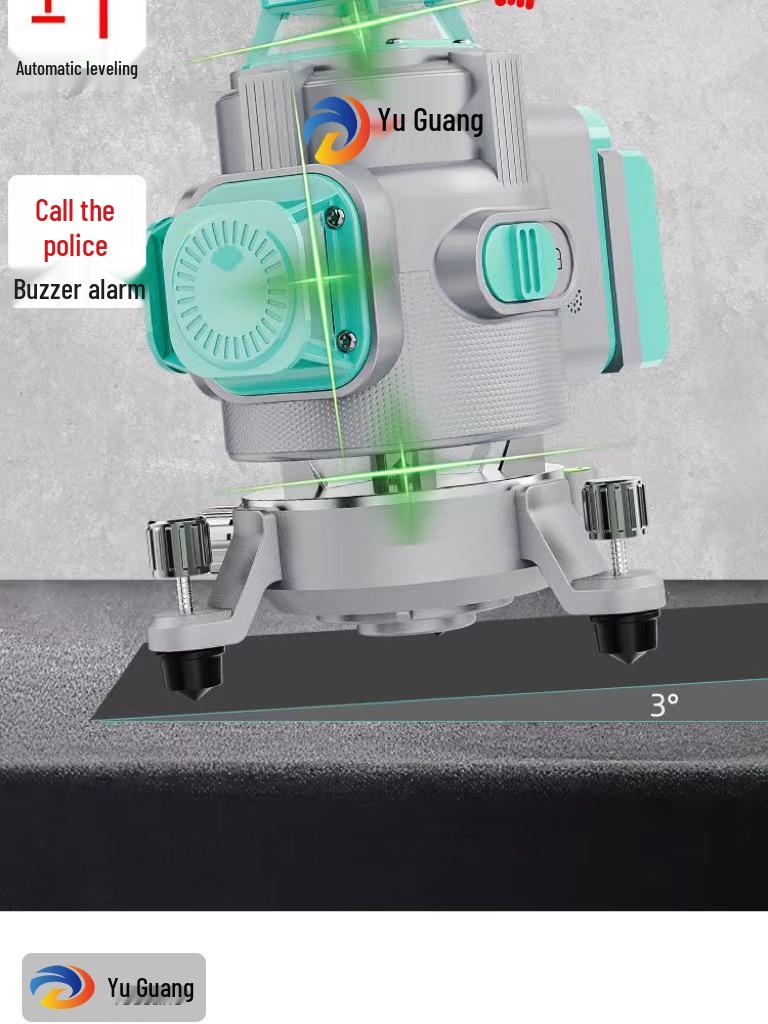Premium Outdoor Super Bright Waterproof Laser Level - 12/16-Line, Shockproof, High Precision, Automatic Self-Leveling Instrument