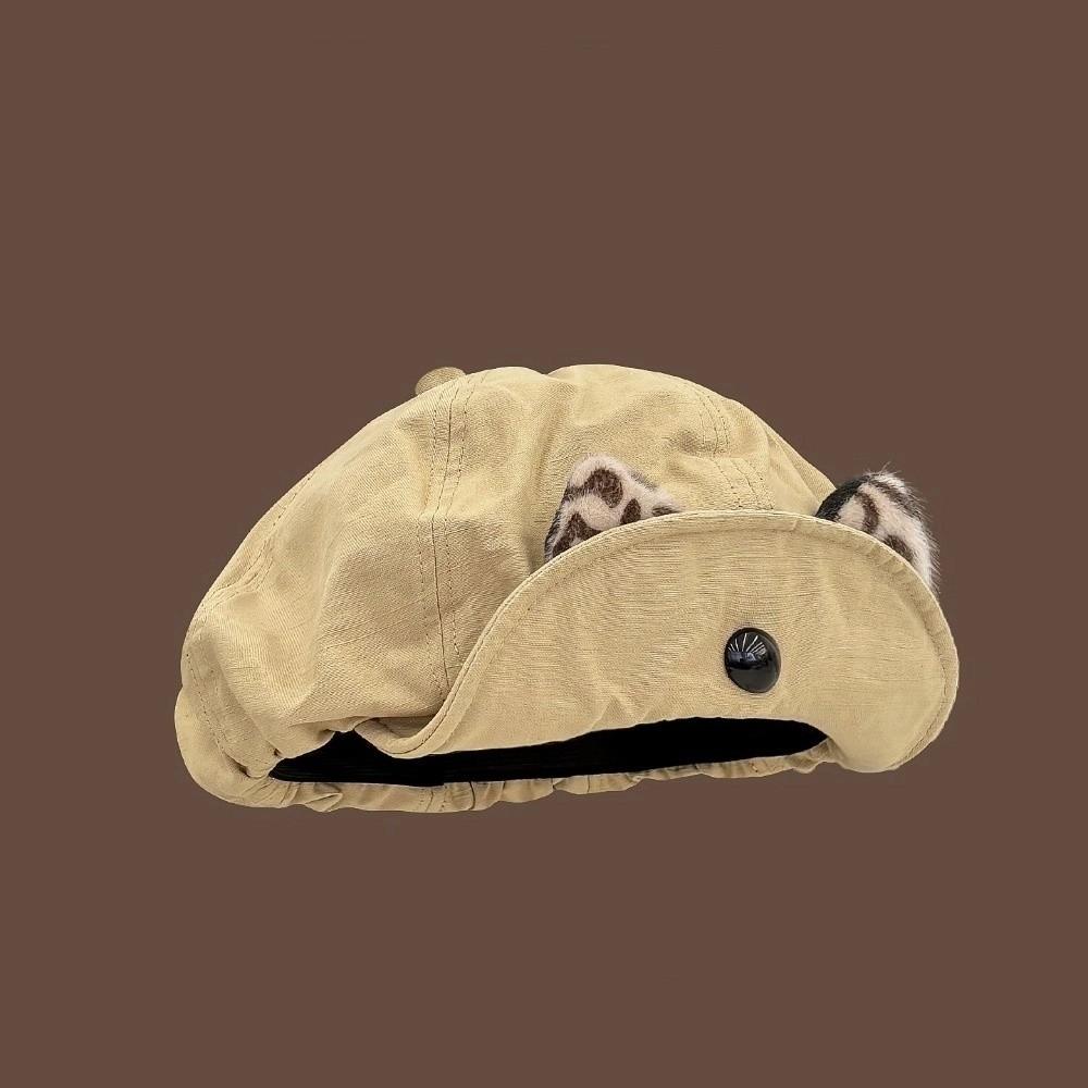 

Y2k Cat Ears Beret Vintage Beanie Cap Cute Painter Berets Female хакі