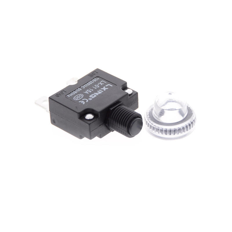 1Pc Terminals 2 Pin 125V/250V Overload Switch With 1Pc Waterproof Cover