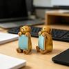 Dog Memo Pad Dispenser Resin Cute Dog Desktop Stick Note Holder for School Home Office Desk Accessories