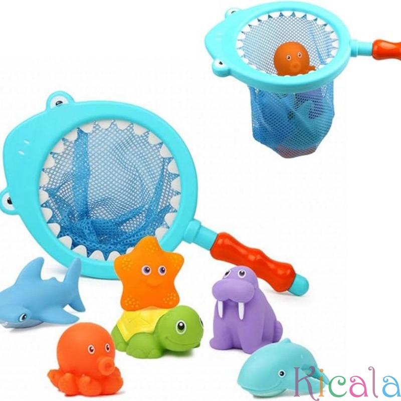 Baby Bath Toy Net Fishing Floating Children's Animal Cartoon Image Knead Happy Floating Water Toy Gift For Bathtub Pool Beach