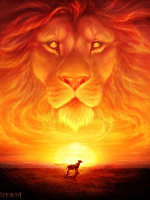 Pictură cu diamant Leu, pătrat complet, rotund, cusătură de cruce, broderie cu diamante, mozaic de animale, acut, decor pentru acasă