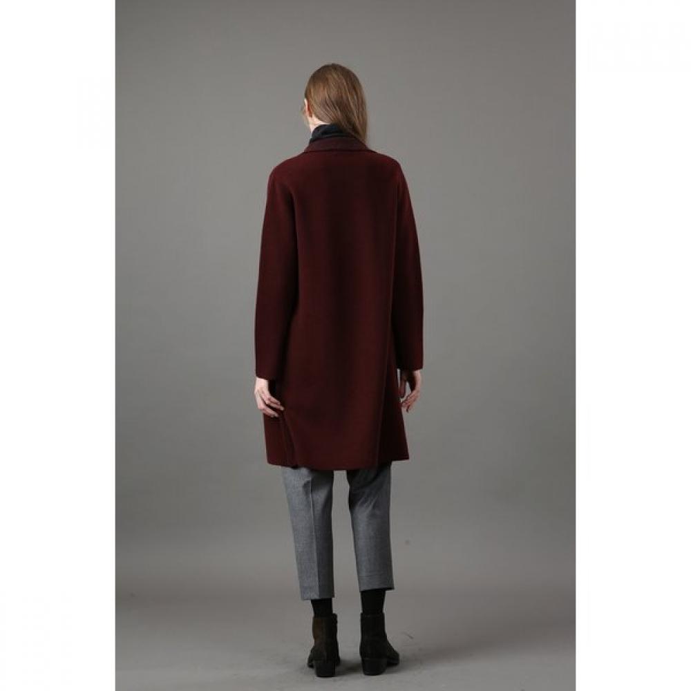 FURINA Cashmere Fine Wool Herringbone Coat Tailored Collar