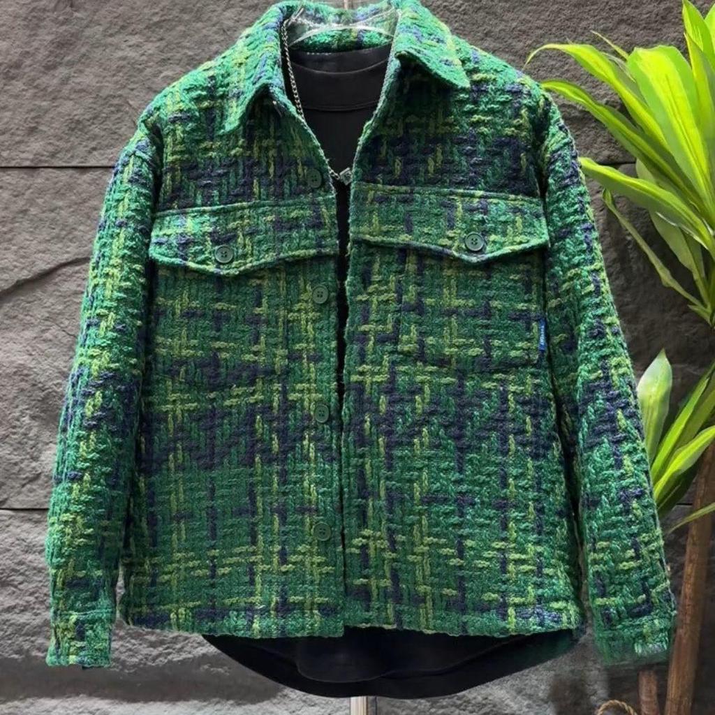 Men's Retro Style Cotton-Padded Jacket - Thick Yarn Weave, Warm & Trendy for Autumn/Winter