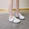 Leather thick-soled leather women's new splicing casual little white shoes women's soft-soled non-slip women
