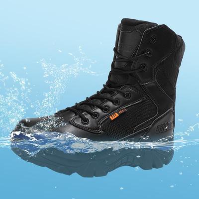 Botas de combate de Cuero militar de alta calidad para hombres, botas tácticas de infantería Bot de combate, zapatos militares impermeables