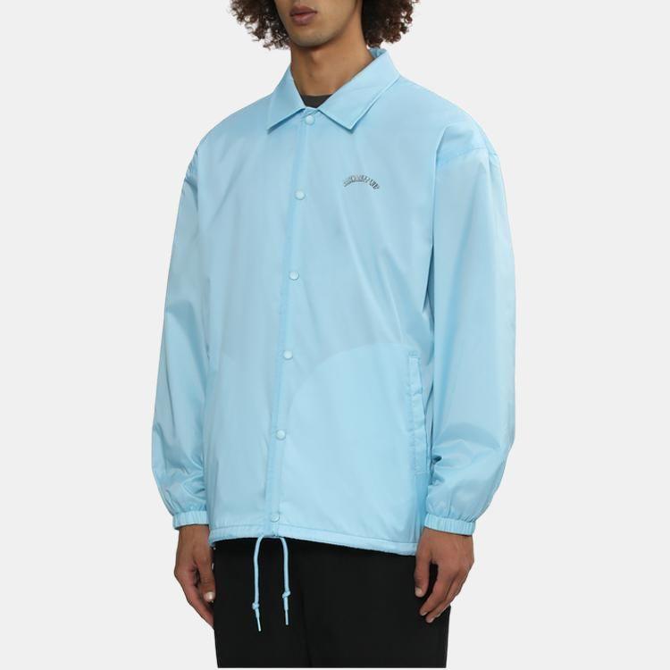 Carhartt WIP Cartoon Style Letter Tire Pattern Printed Button Long Sleeve Coach Jacket Unisex jackets Blue CHXJKA242010N-BLL