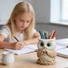 Niedlicher Eulenförmiger Harz-Stifthalter Schreibtisch-Organizer für Stifte Bürobedarf Entzückende Schreibtischdekoration Geschenk für Lehrer Schüler