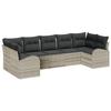 VidaXL Ensemble de sofa de jardin 7 pièces avec coussins gris clair en poly rotin 3346192