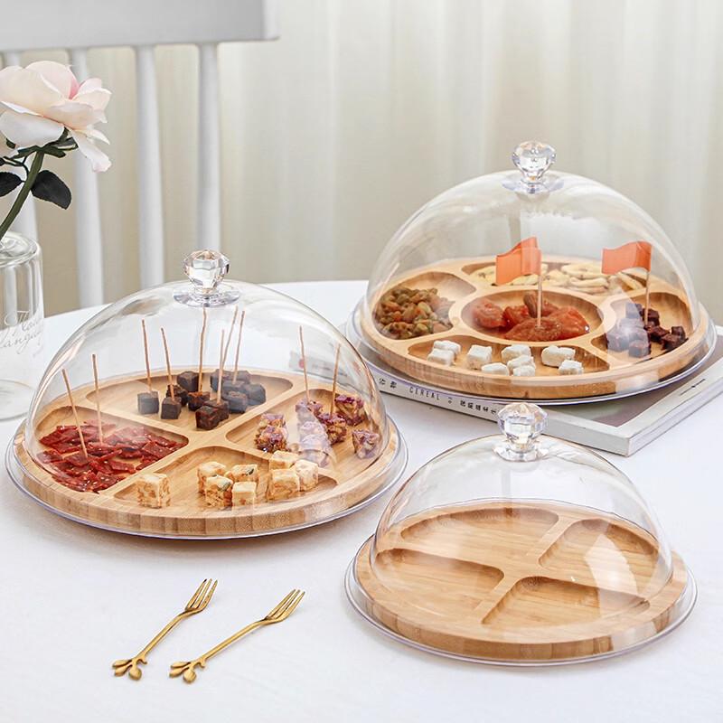 Nordic Wooden Food Display Platter with Lid