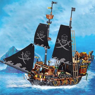 Ship Building Blocks Sailboat  Adventure On Sea Classic Model Assembly Bricks Desktop Decoration Children Christmas Gifts