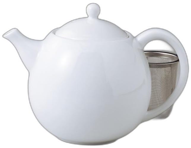 White Porcelain Jade Pot Tea x x Pot Setomonohonpo (with Strainer) [10.5 10.5 11.3cm 470cc]