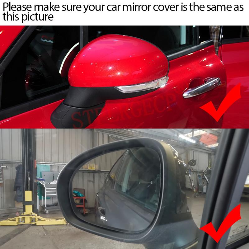 Car Exterior Side Electric Rearview Mirror Lens with Heating Heated Glass with Base for Fiat 500X 2014-2024 LH RH