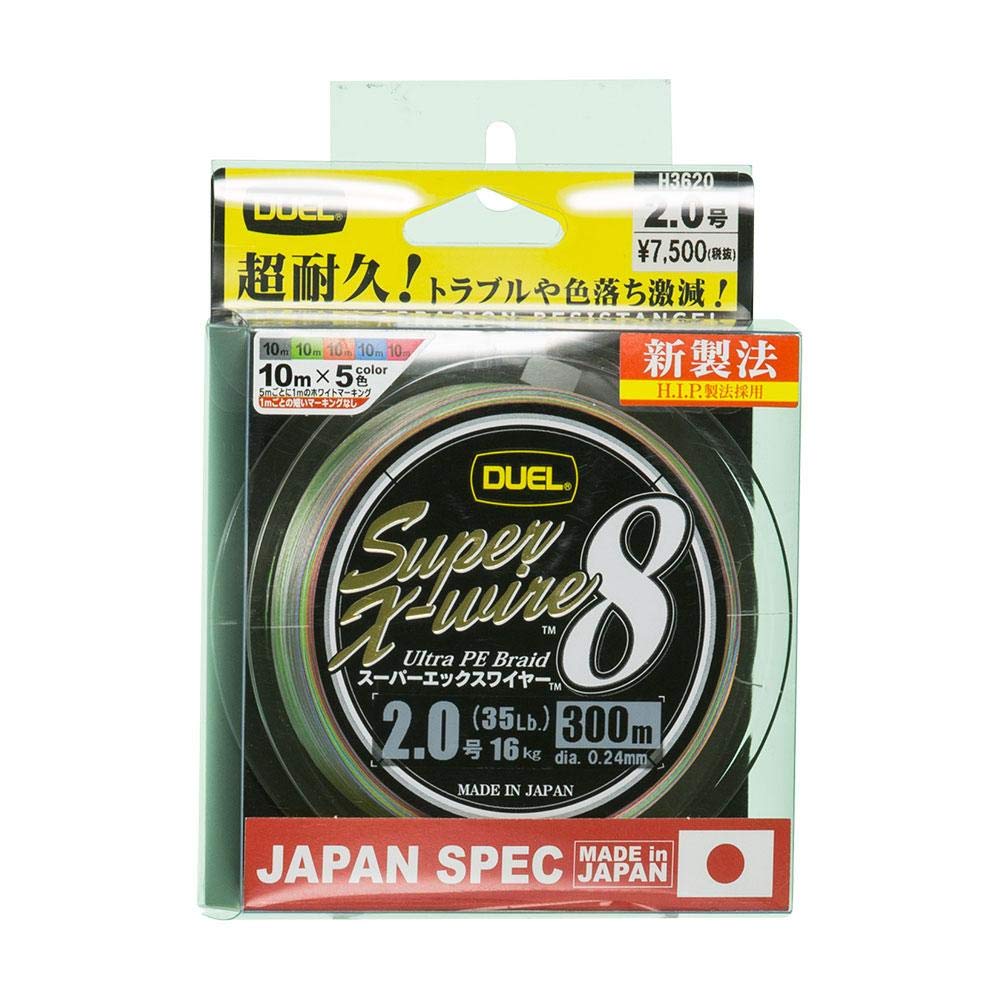 

DUEL PE Super x 5 White H3623 Line, #4.0 X-wire 8, 300m, #4.0, 1.0m Colors, Marking,