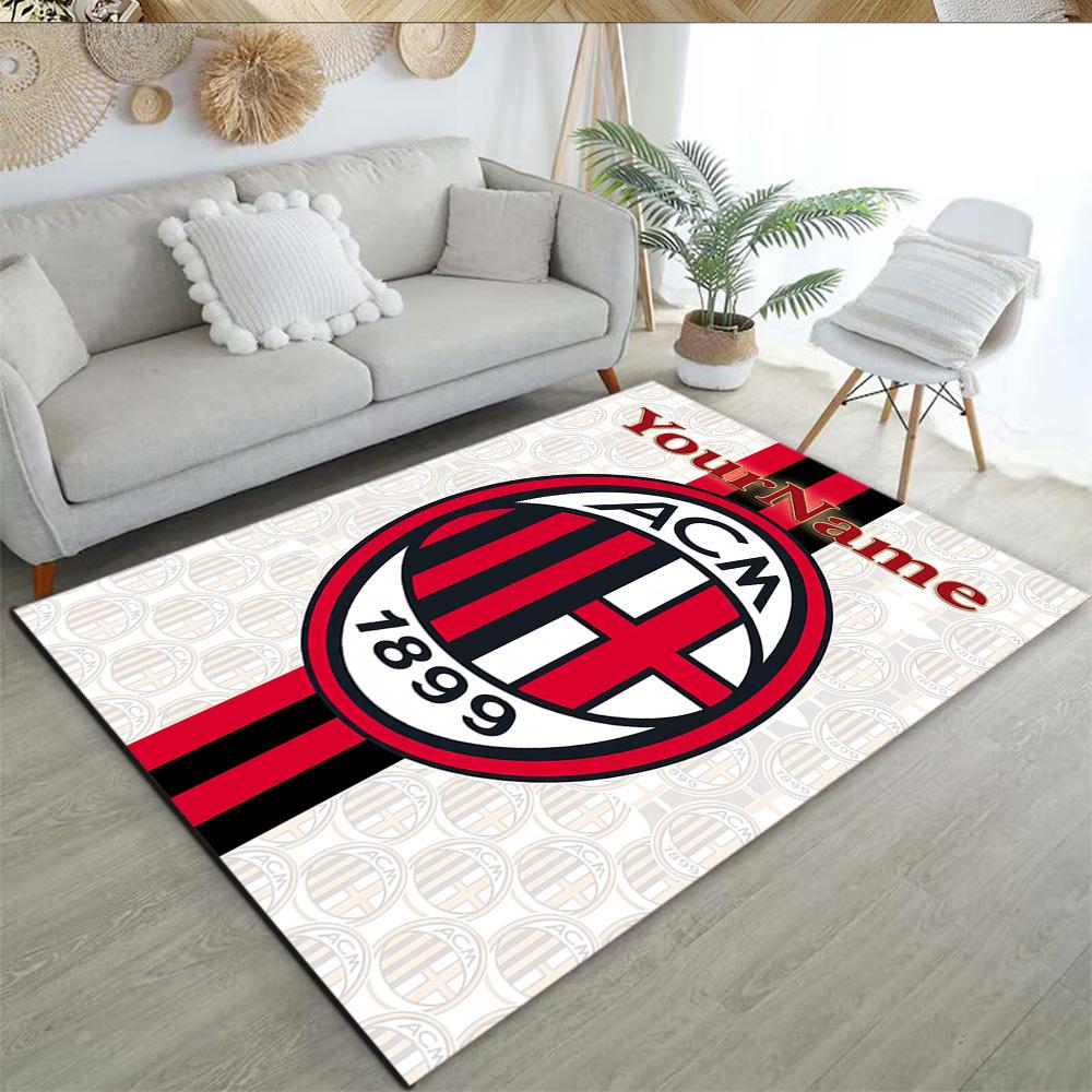 Ac Milan Customize Your Name Floor Mat Perfect for Game Room Playrooms Dining Room Kitchen Anti-slip Rug Anime Office Decor Perfect Gift for Women/Men