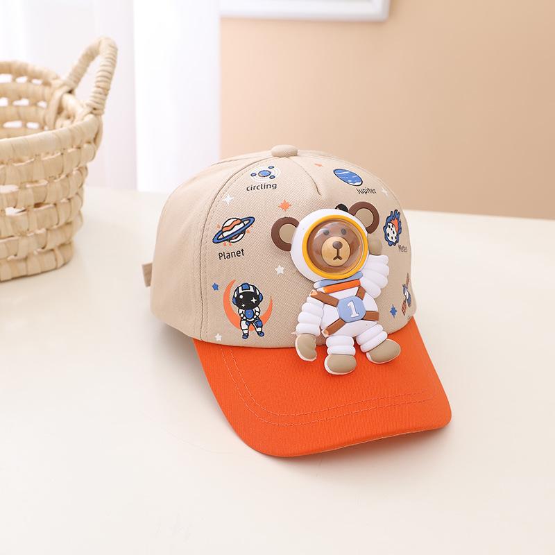1pcs Kids Fashion Baseball Caps For Cartoon Cute Bear Retro Hip Hop Hat Unisex Street Adjustable Sun Visor Cap