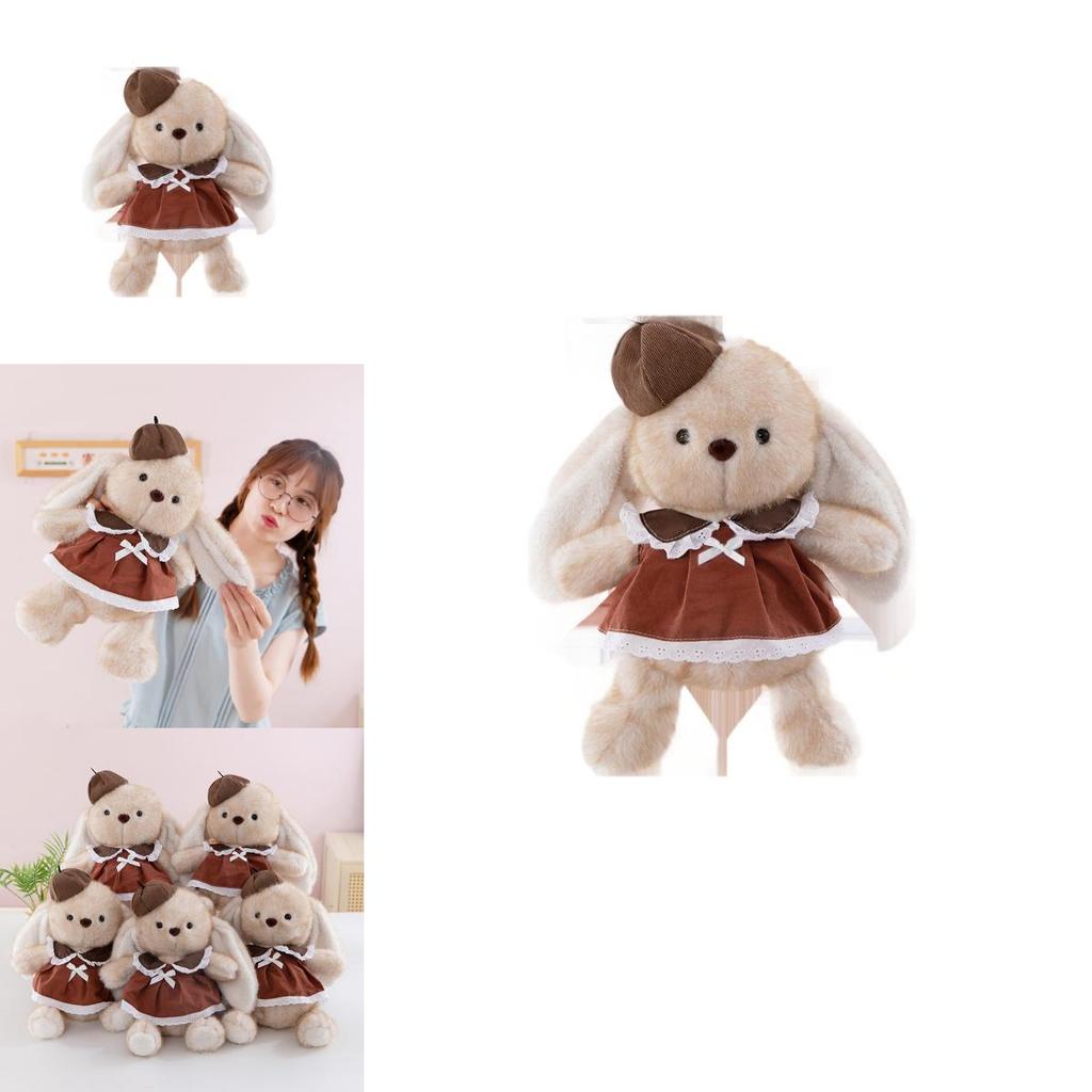 Plush Rabbit Toy For Kids Soft Animal Plush Pillow Gift With Dress And Hat Decoration