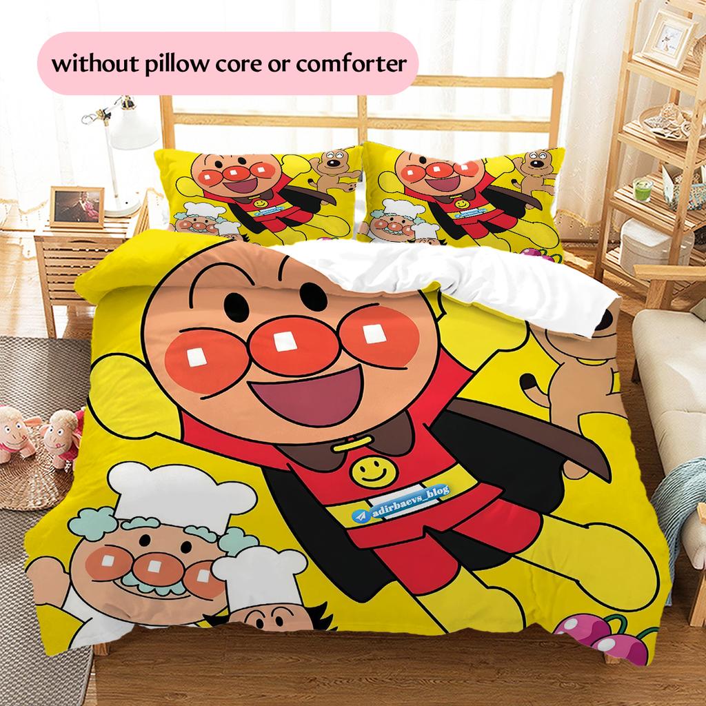 Anpanman Autumn Bedding Set Duvet Cover Pillowcase No Filler, Soft Home Bedroom Decor, Perfect Gift for Fans.chl