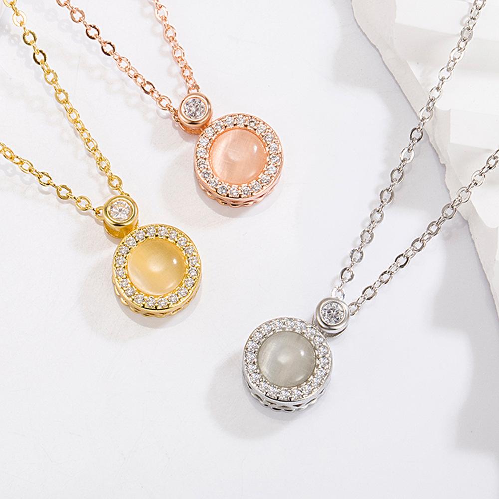 Collier pendentif rotatif œil de chat, nouveau bijou