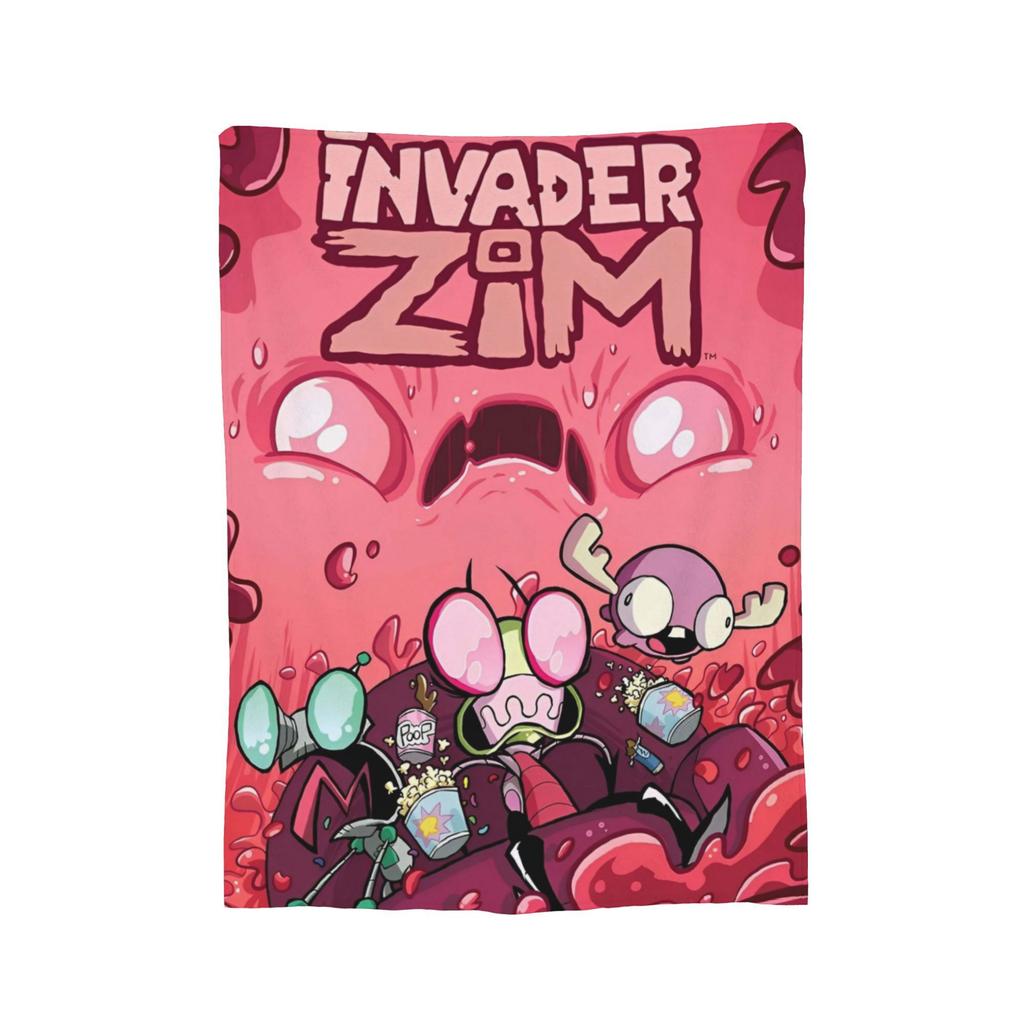Invaders Zims Decke Korallenfleece Plüsch Videospiel Multifunktionale Super Warme Überwurfdecken für Zuhause Outdoor Plüsch Dünne Steppdecke