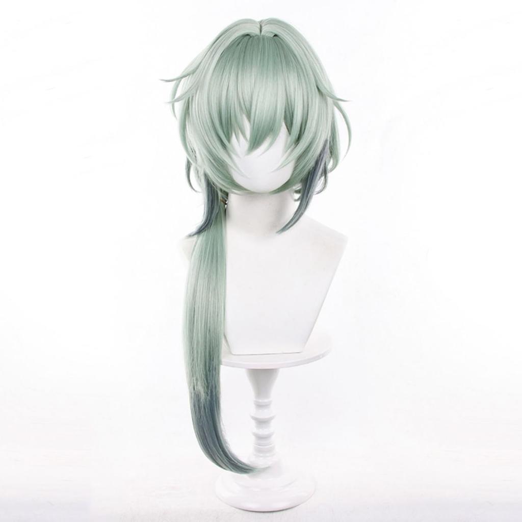 Green Long Perfect for Comiket School Cultural Stage and Includes Wig Wig, Heat-Resistant, Games, Cosplay, Costumes, Events, Halloween, Festivals,