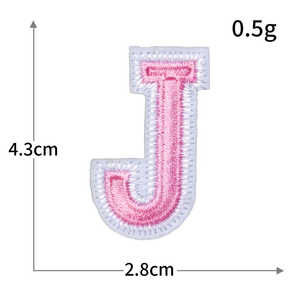Exquisite Pink Embroidered Alphabet Patch for Jackets & DIY Decor