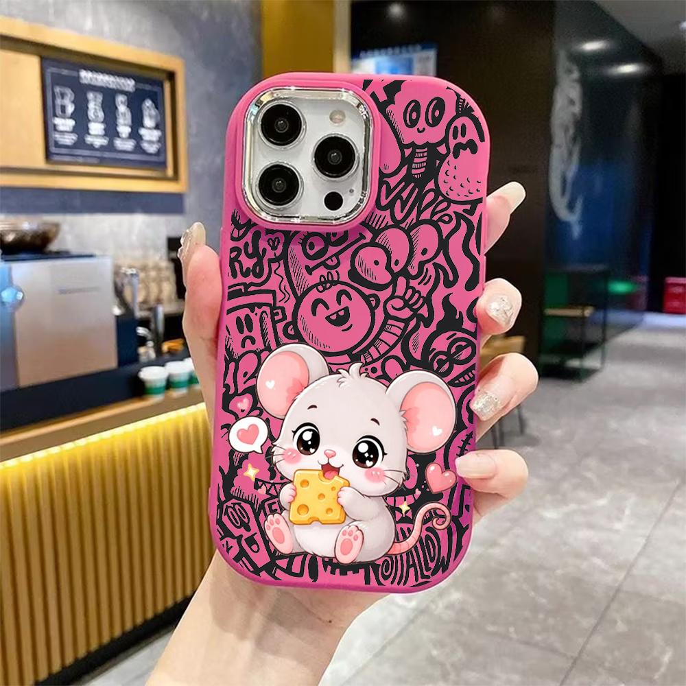 Phone Case: 2D Flat Design Suitable for iPhone 18 17 16 15 14 13 Pro Protective Case, Couple Style, Little Mouse, Christmas and Halloween Gifts