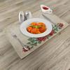 30x45CM Vintage Rose Place Mats Red Floral Dinning Room Afternoon Tea Washable Fabric Placemats for Dining Table