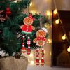 4pcs Wooden Couple Long Legs Gingerbread Man Small Pendant Christmas Tree Ornament  Xmas Decorations