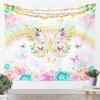 Castle Fairy Colorful Rose Tapestry Butterflies Tapesrties Décor Living Room Bedroom Rainbow Glitter Wall Hangings Art Romantic