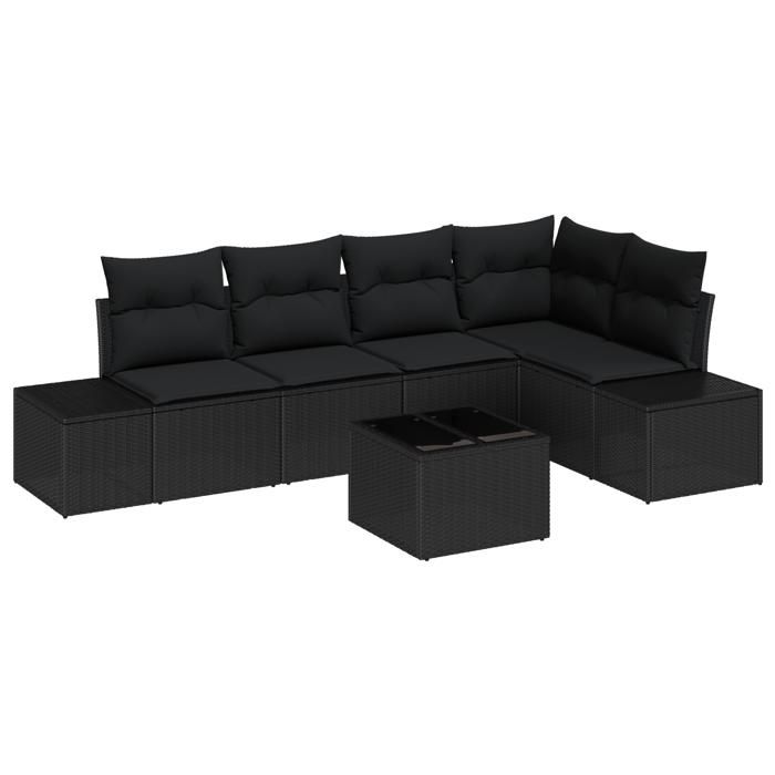 VidaXL Ensemble de Canapé de Jardin de 6 Pièces avec Coussins Beige Rattan 3347073