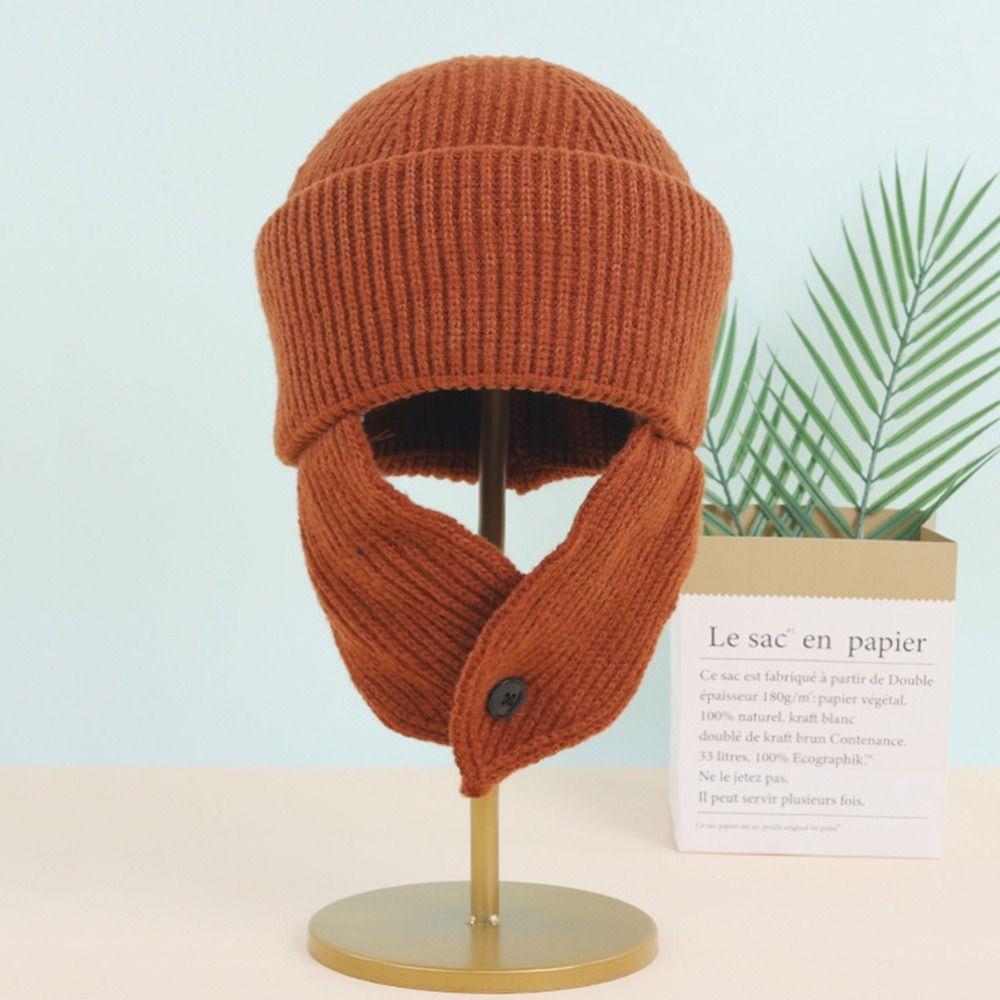 Knitted Winter Hat Warm Ear Protection Cap Fashion Earflap Bonnet  Women