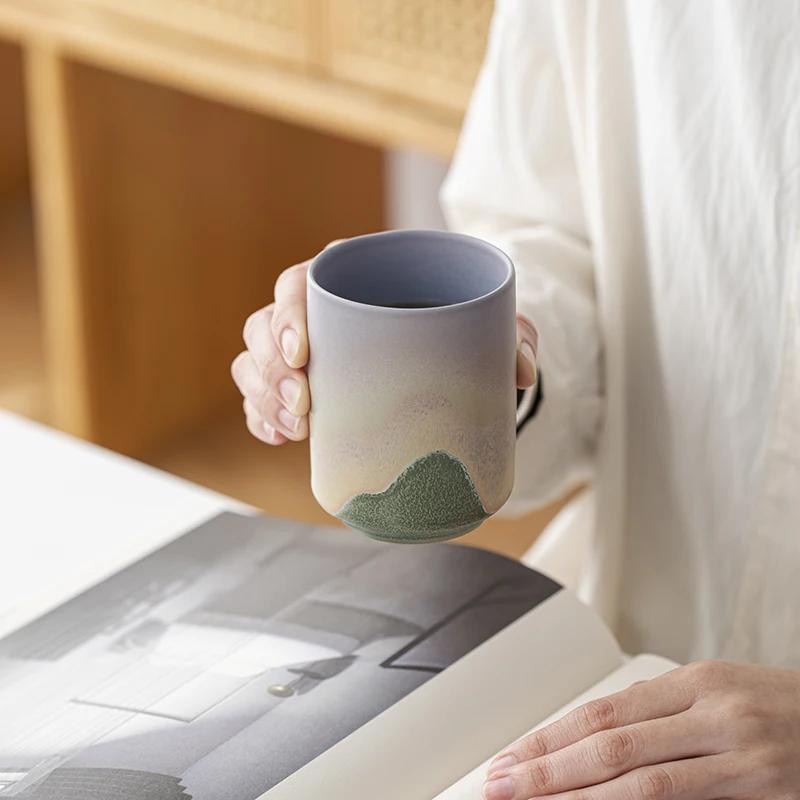 Japanese Kiln Ceramic Cup Handmade Rough Pottery Artisan Tea Cup for Traditional Tea Ceremony, Multi-Purpose (Tea/Coffee/Water)