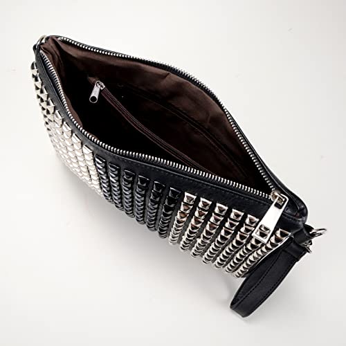 [BLACK JACKALL CROWN] Studded Clutch Bag, 2-Way Design, TH0214