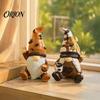 Small Tabletop Decor Mini Resin Coffee Gnome Ornaments, Sitting Bean Goblin Figurines, Bar Counter Decorations Cute Statue for Shop Kitchen
