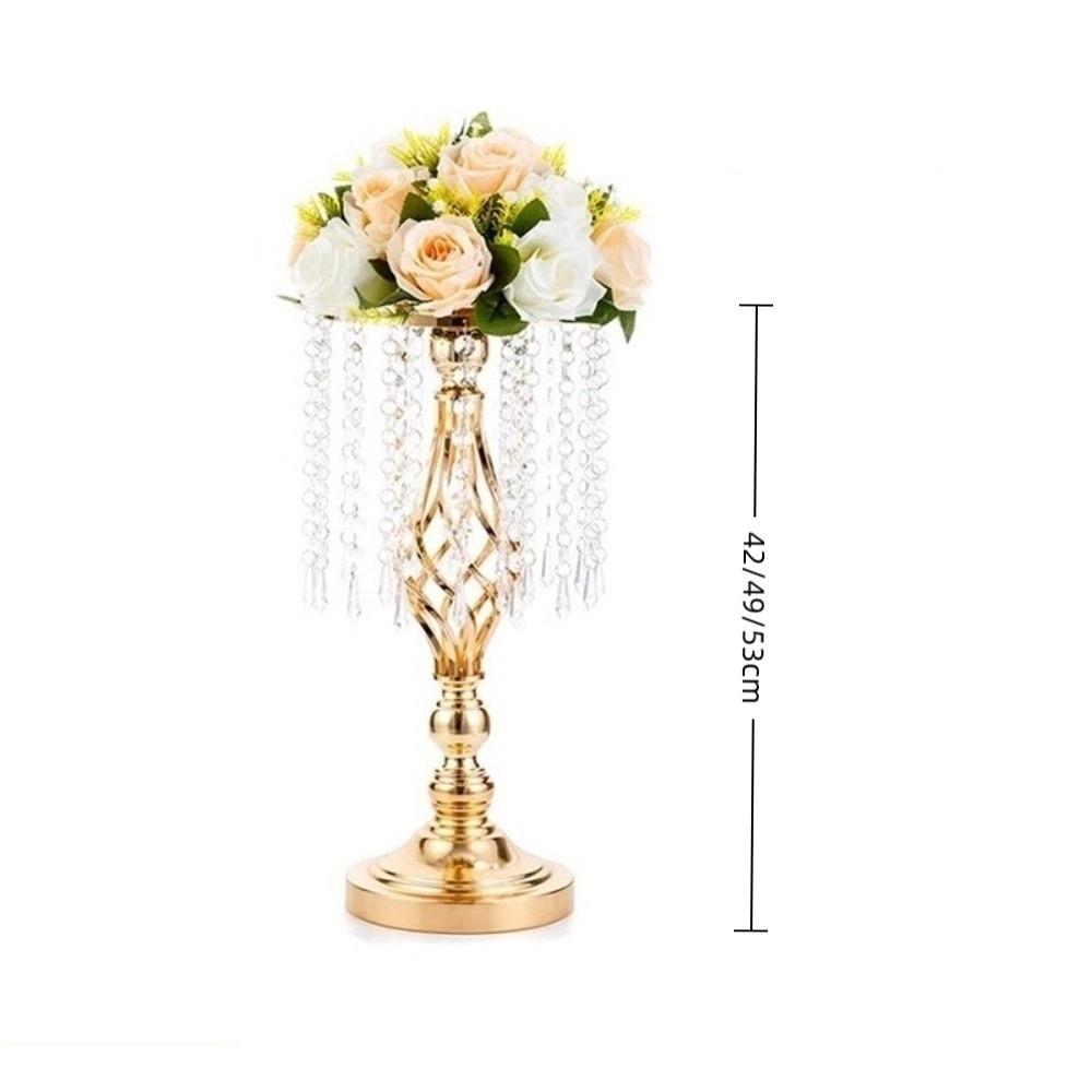 Kristall Kerzenhalter Goldene Dinner Kerzenständer Mode Blumenvase Hochzeitsmittelstück