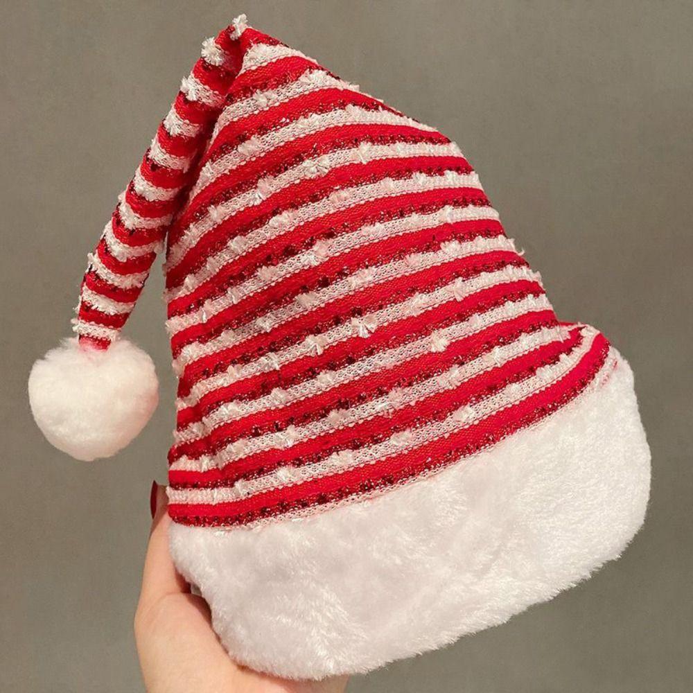 Santa Claus Christmas Hat Merry Christmas Decoration Elk Deer Cap Gift Red Plush Hat  Warm