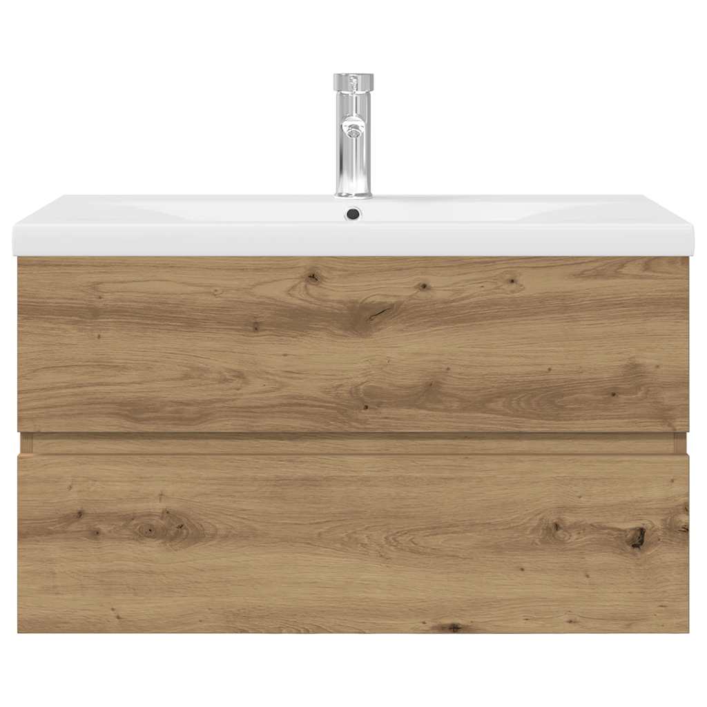 Cabinet Under Sink With Built-in Sink and Faucet Artisan Oak