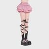 Women's Pink A-Line Pleated Puffy Cake Skirt - Summer 2024 Slim Fit Short Skirt