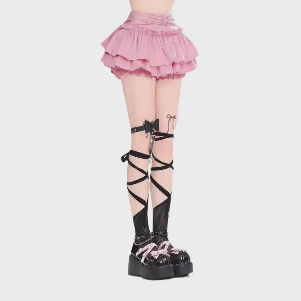 Women's Pink A-Line Pleated Puffy Cake Skirt - Summer 2024 Slim Fit Short Skirt